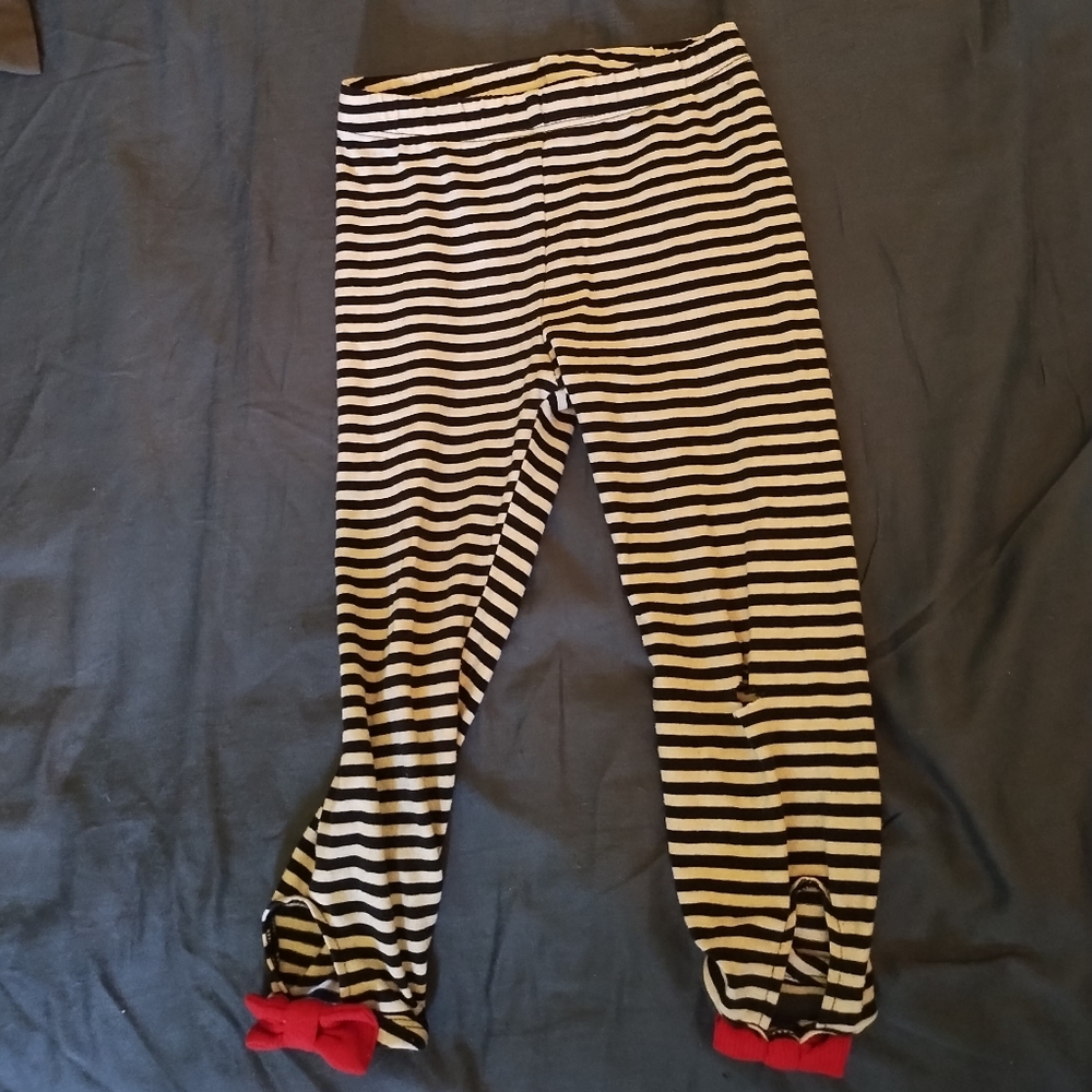 Black and White Striped Leggings 3T